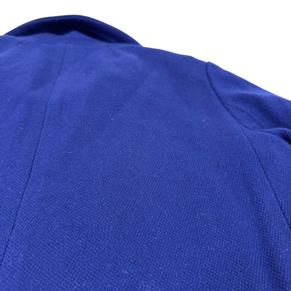 Y2K J.Crew Lille Wool Pique Pea Coat Button Blue Tweed Double Breasted Size 10 - Picture 7 of 8